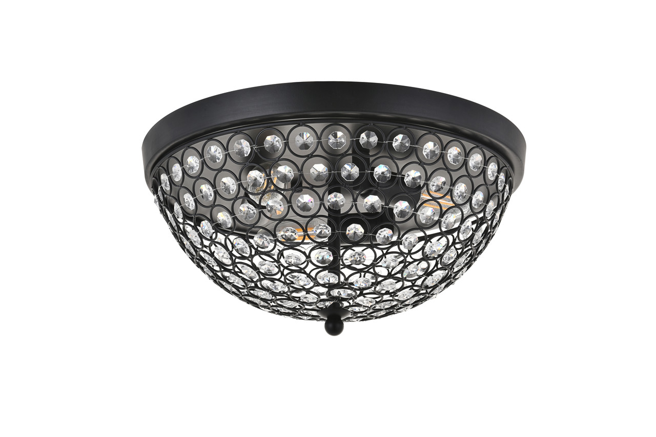 Living District LD5012F13MB Taye 3 light Matte Black Flush Mount