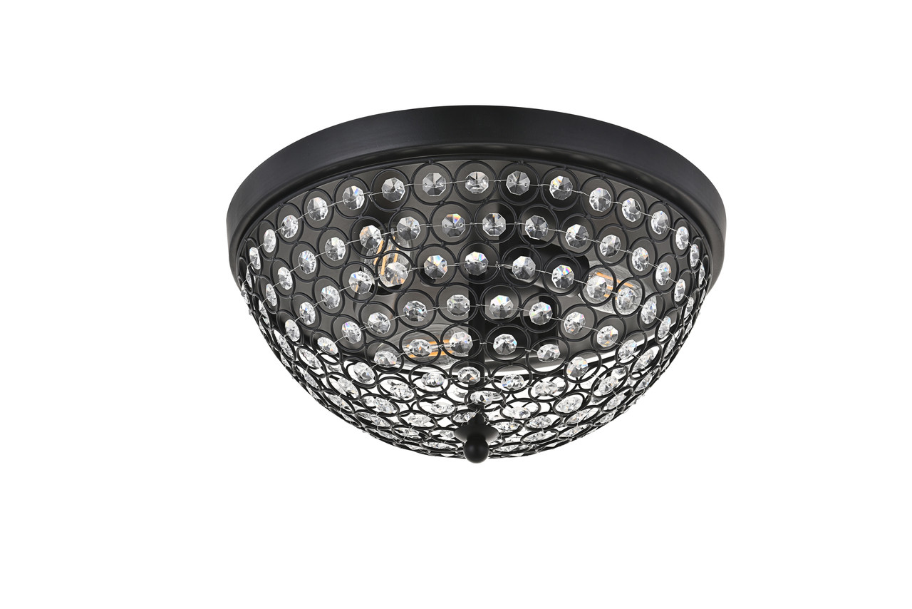 Living District LD5012F13MB Taye 3 light Matte Black Flush Mount