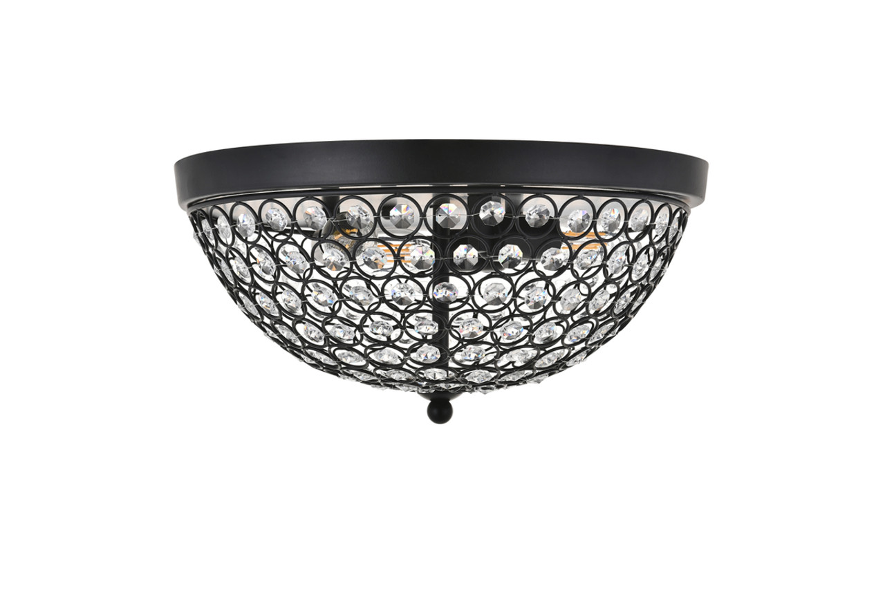 Living District LD5012F13MB Taye 3 light Matte Black Flush Mount