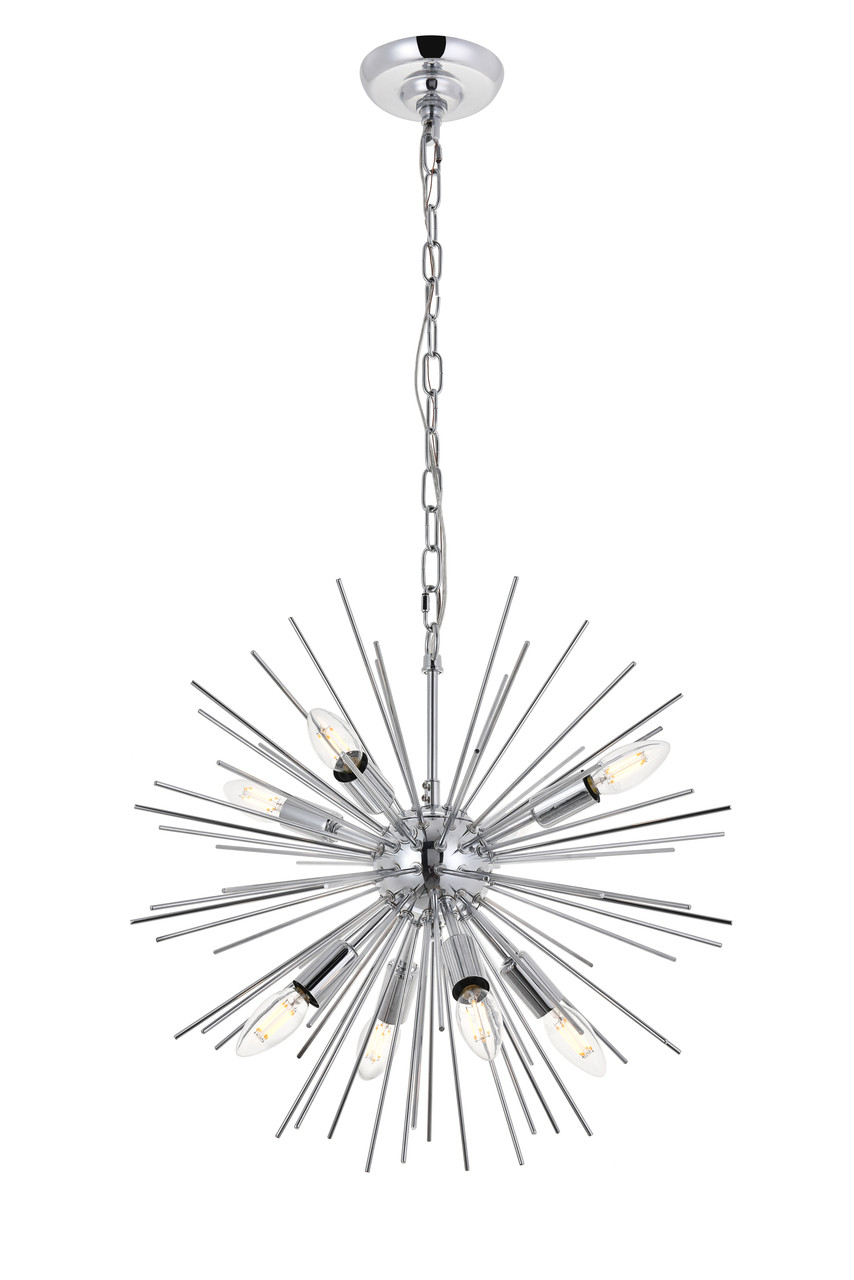 Living District LD5051D20C Timber 8 light Chrome Pendant