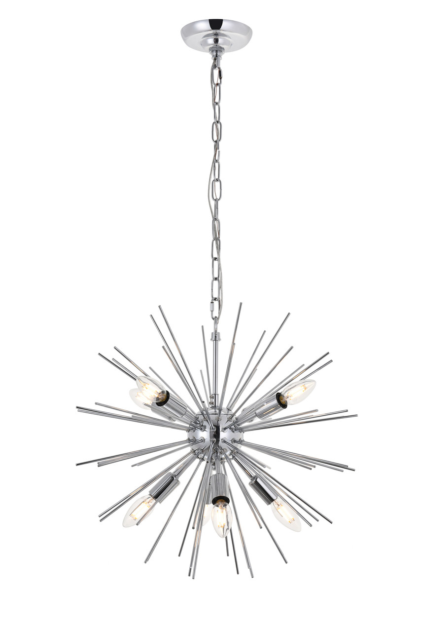 Living District LD5051D20C Timber 8 light Chrome Pendant