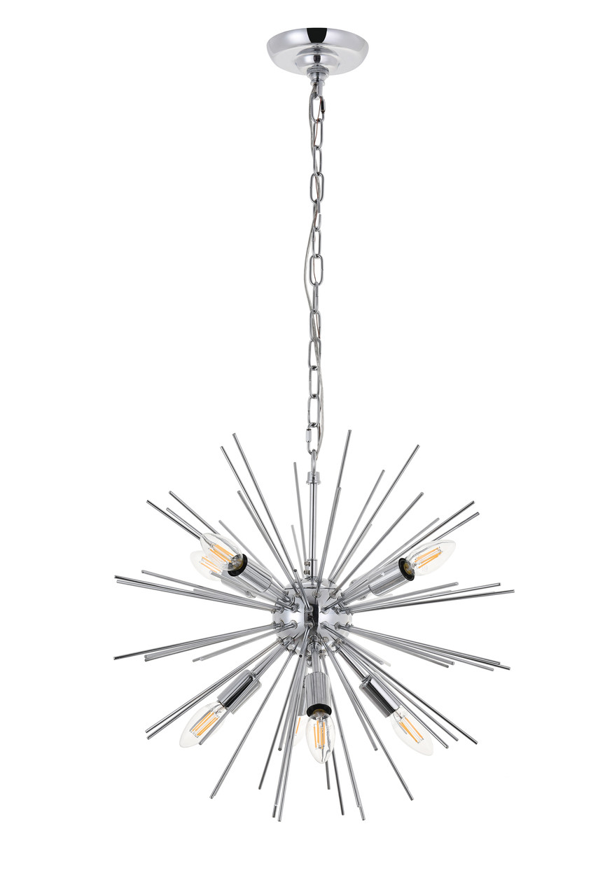 Living District LD5051D20C Timber 8 light Chrome Pendant