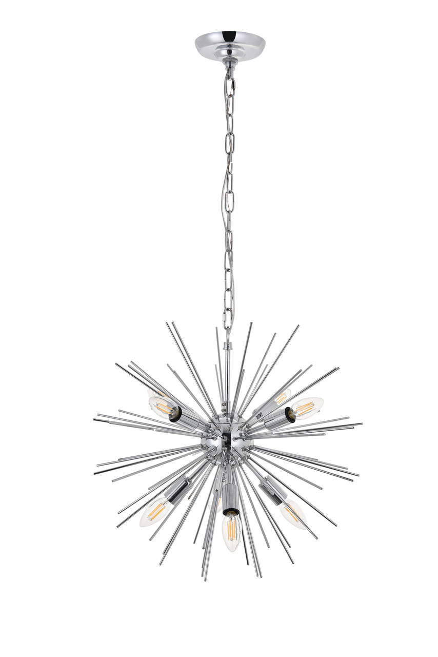 Living District LD5051D20C Timber 8 light Chrome Pendant