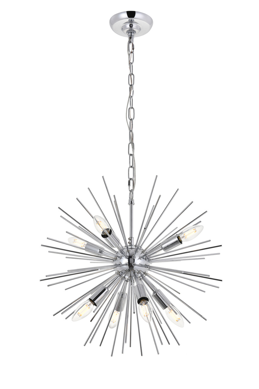 Living District LD5051D20C Timber 8 light Chrome Pendant