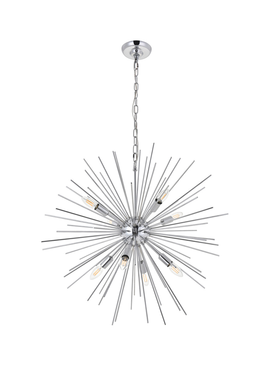 Living District LD5051D30C Timber 8 light Chrome Pendant