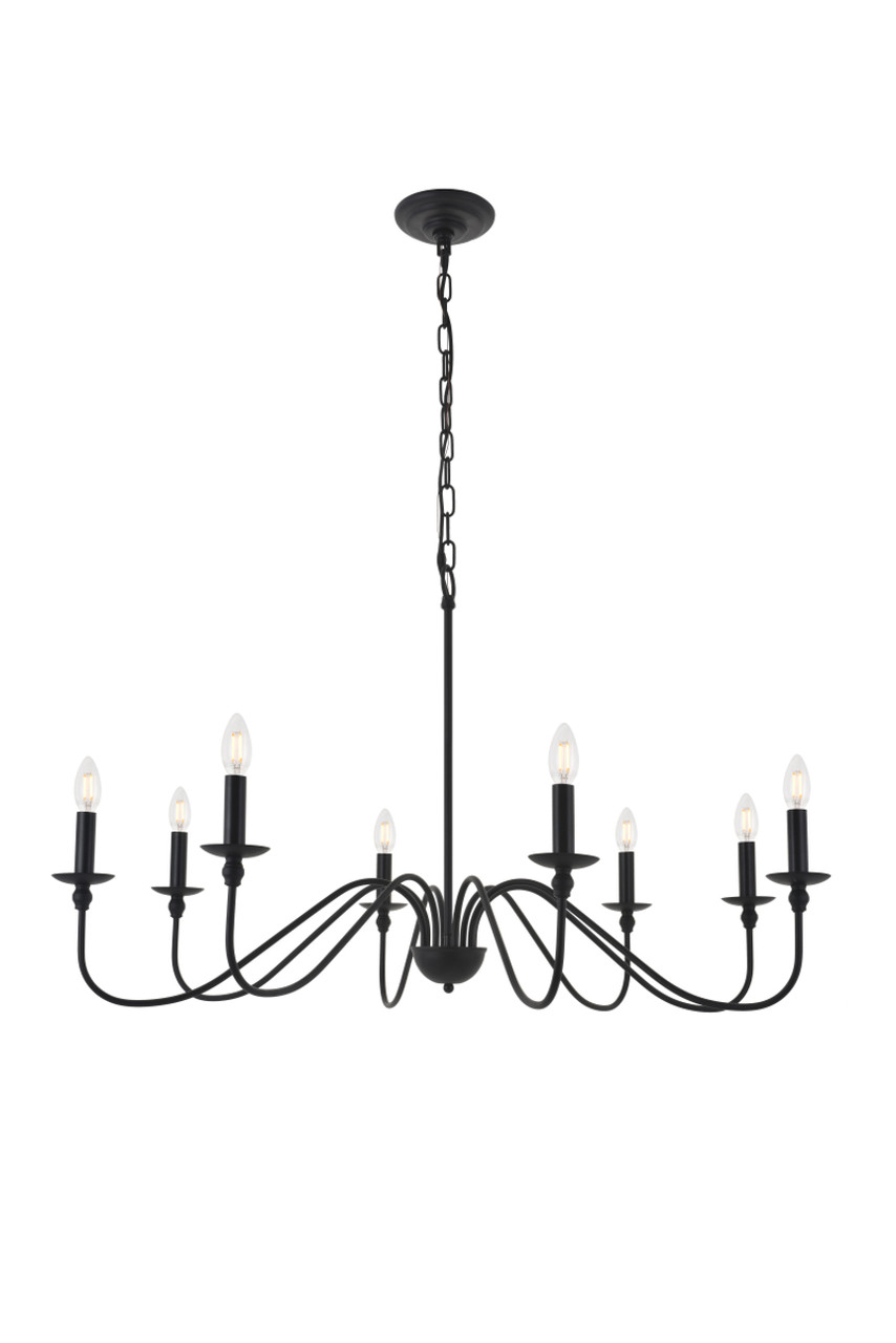 Living District LD5006D42MB Rohan 8 light Matte Black Pendant