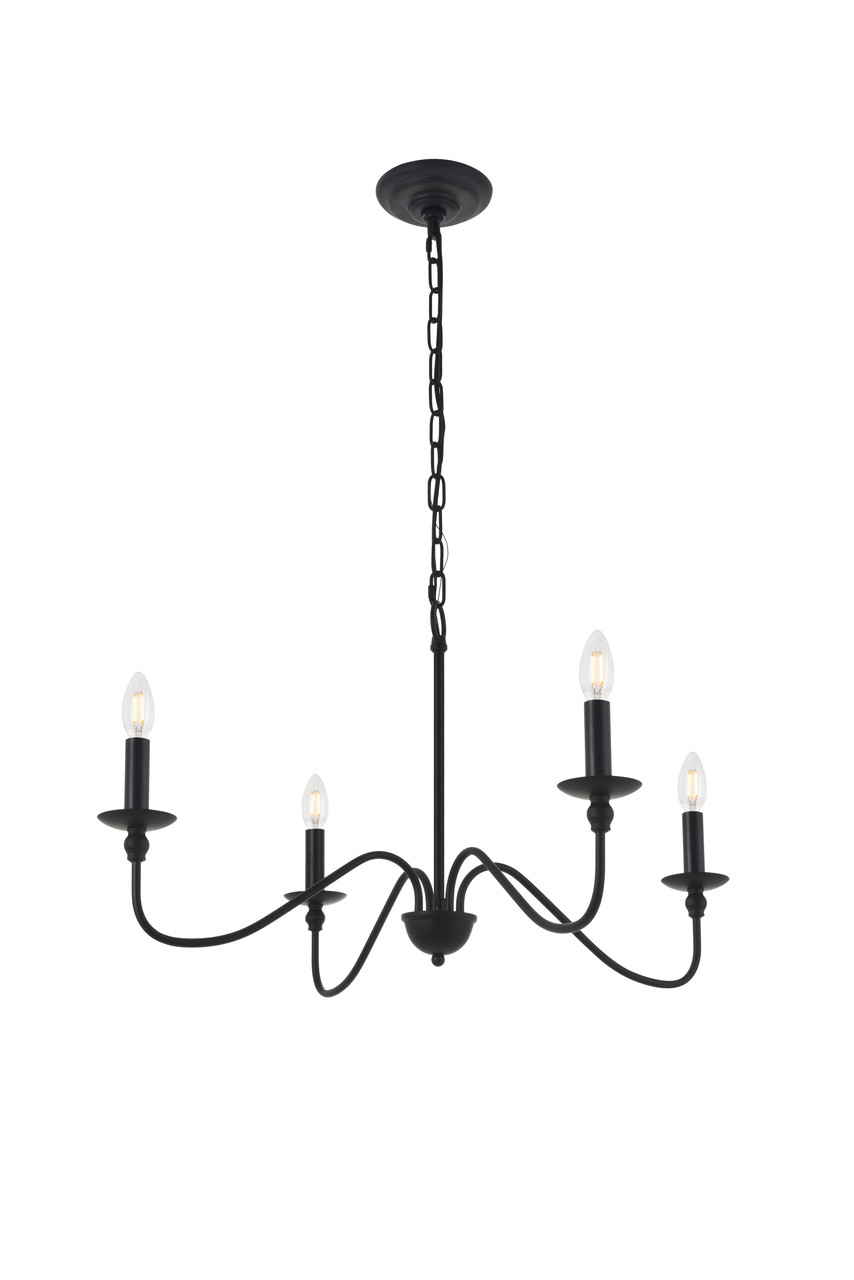 Living District LD5006D30MB Rohan 4 light Matte Black Pendant