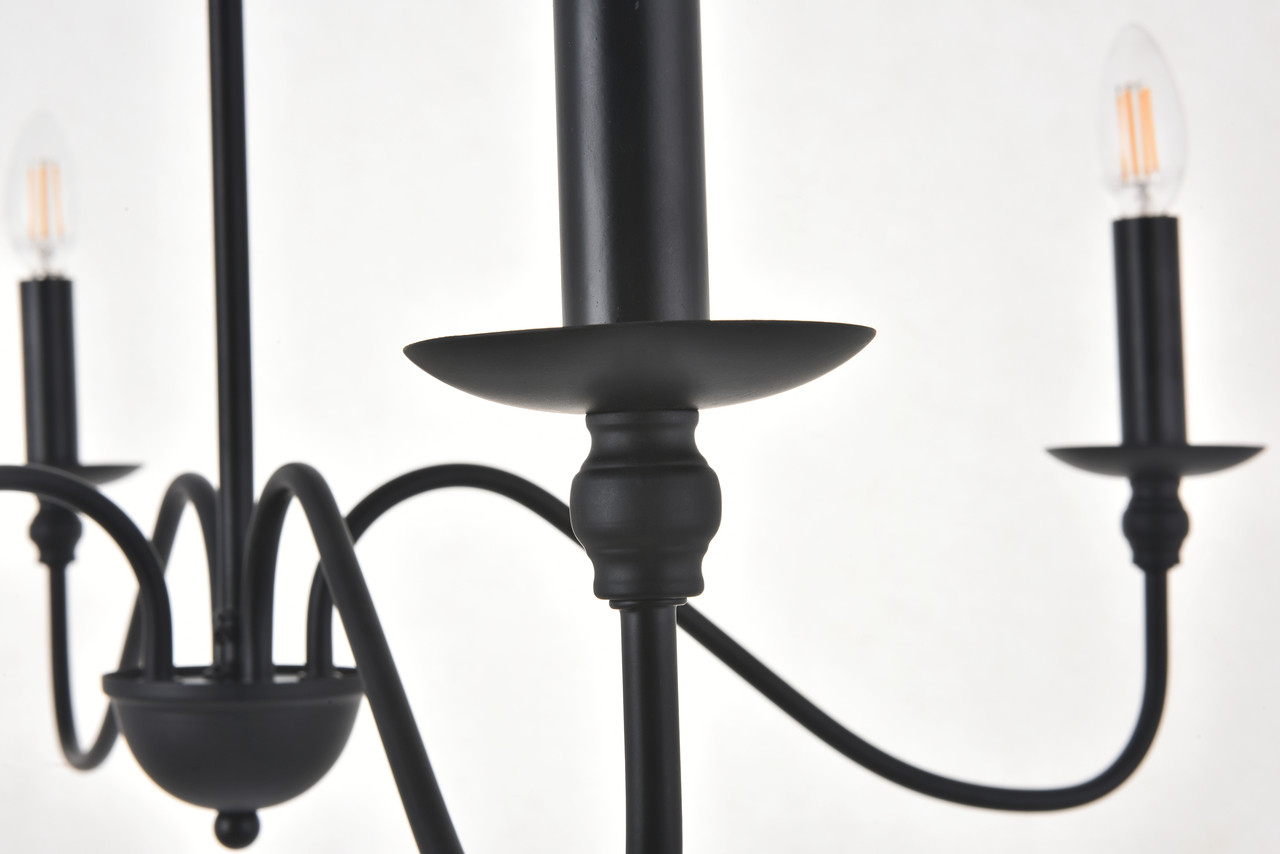 Living District LD5006D30MB Rohan 4 light Matte Black Pendant