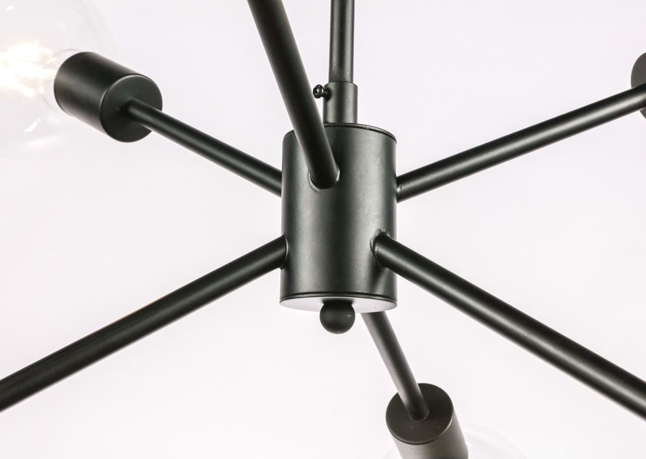 Living District LD5033D16BK Nolan  6 light Black pendant Living District LD5033D16BK Nolan  6 light Black pendant