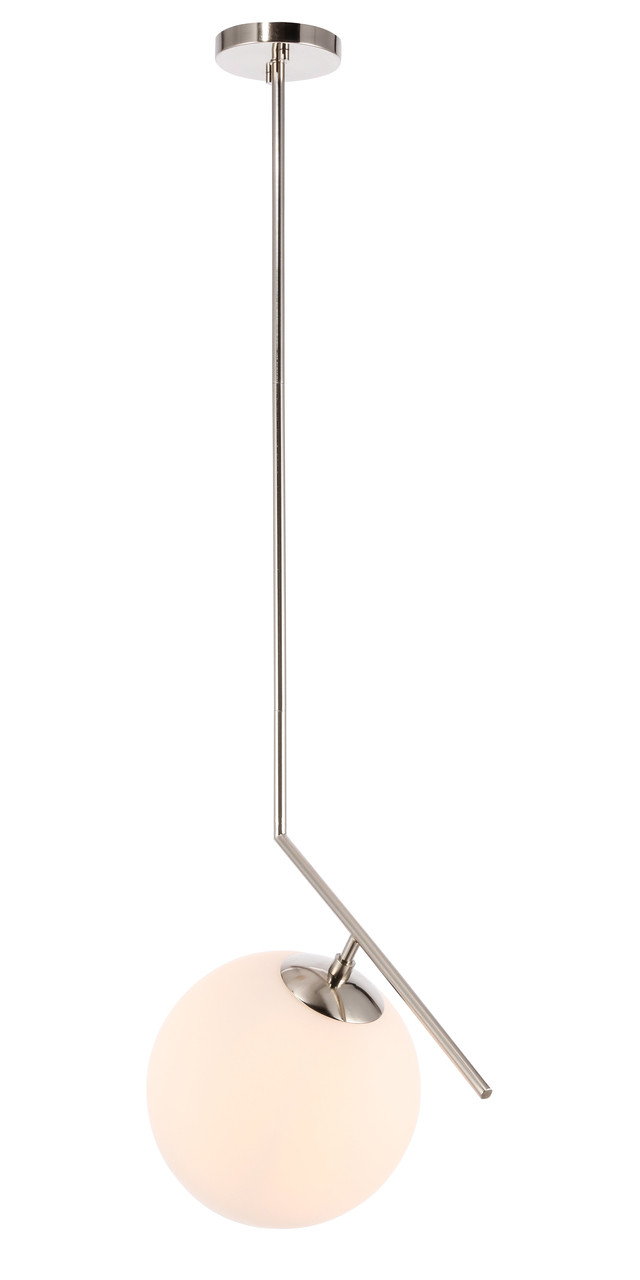 Living District LD8048D10C Ryland 1 light Chrome and Frosted White glass pendant