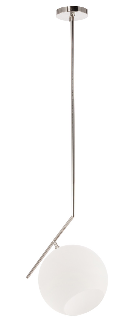 Living District LD8048D10C Ryland 1 light Chrome and Frosted White glass pendant