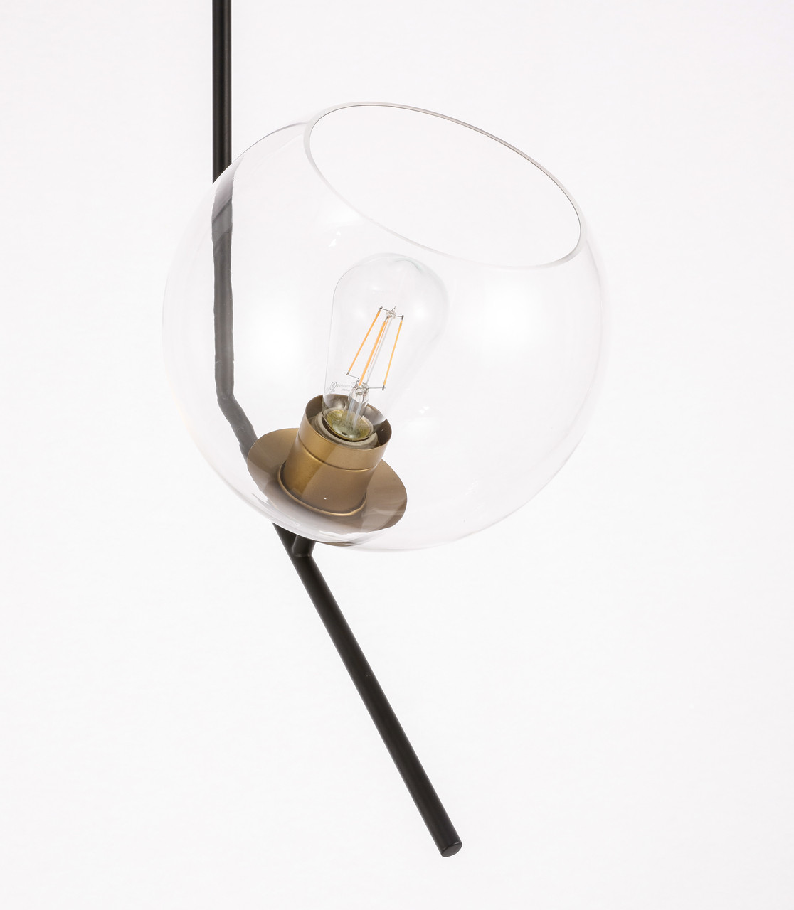 Living District LD8032D10BK Ryland 1 light Black and Brass and Clear glass pendant