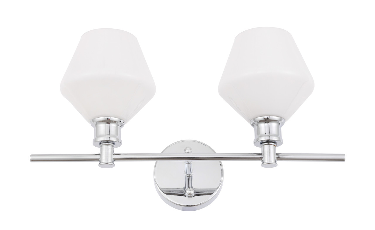 Living District LD2313C Gene 2 light Chrome and Frosted white glass Wall sconce