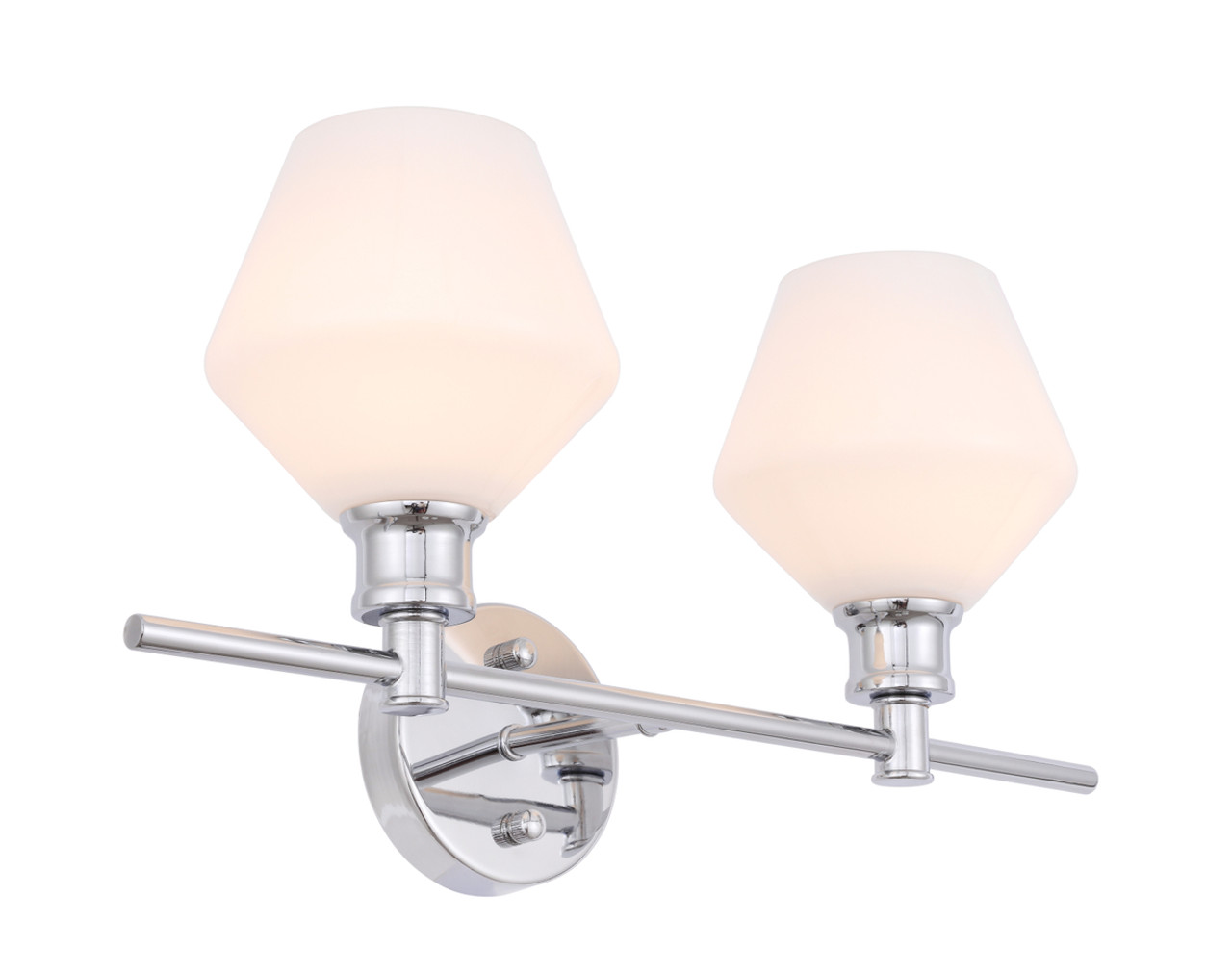 Living District LD2313C Gene 2 light Chrome and Frosted white glass Wall sconce