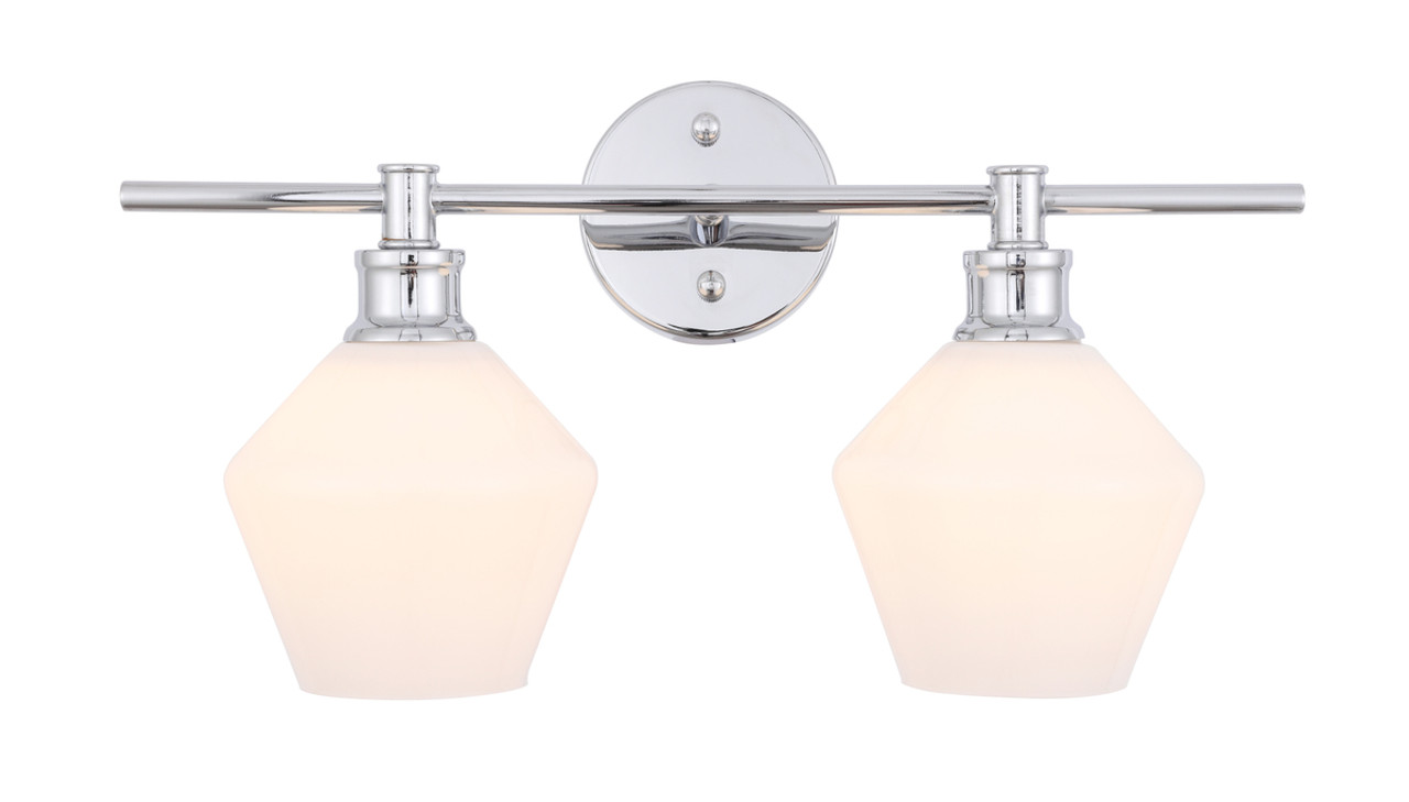 Living District LD2313C Gene 2 light Chrome and Frosted white glass Wall sconce