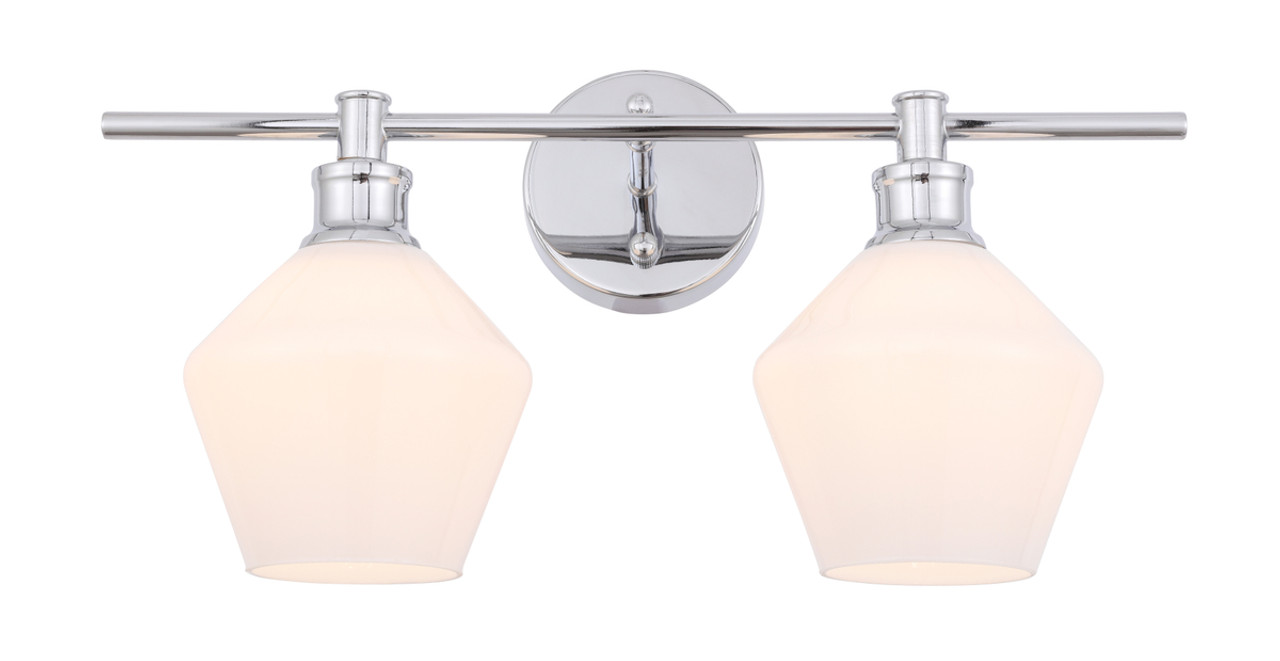 Living District LD2313C Gene 2 light Chrome and Frosted white glass Wall sconce