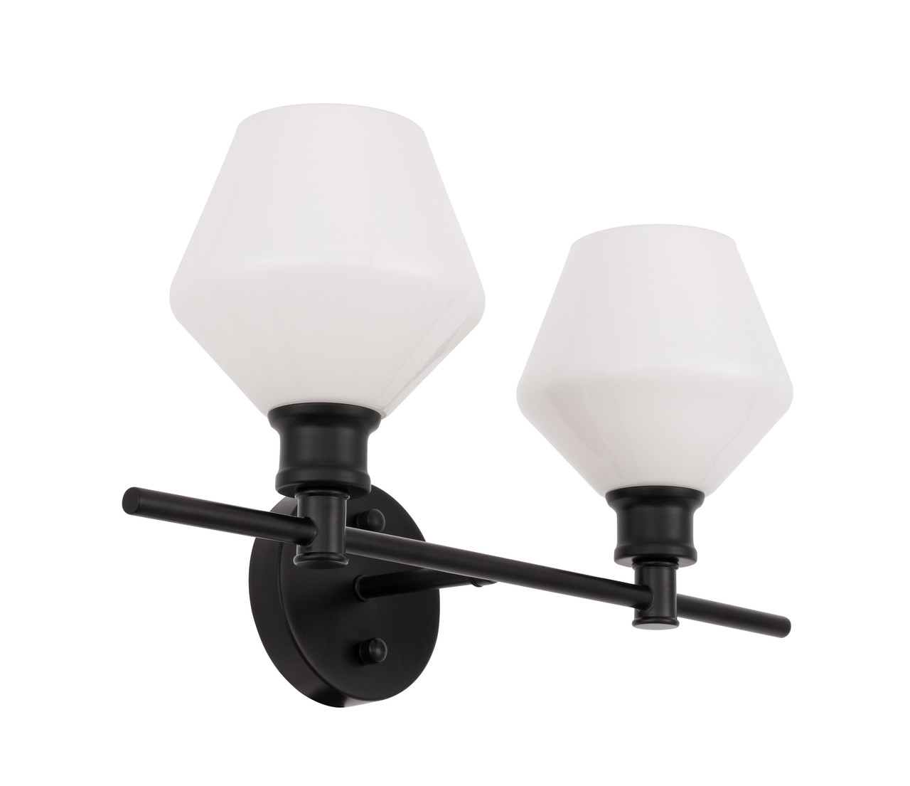 Living District LD2313BK Gene 2 light Black and Frosted white glass Wall sconce