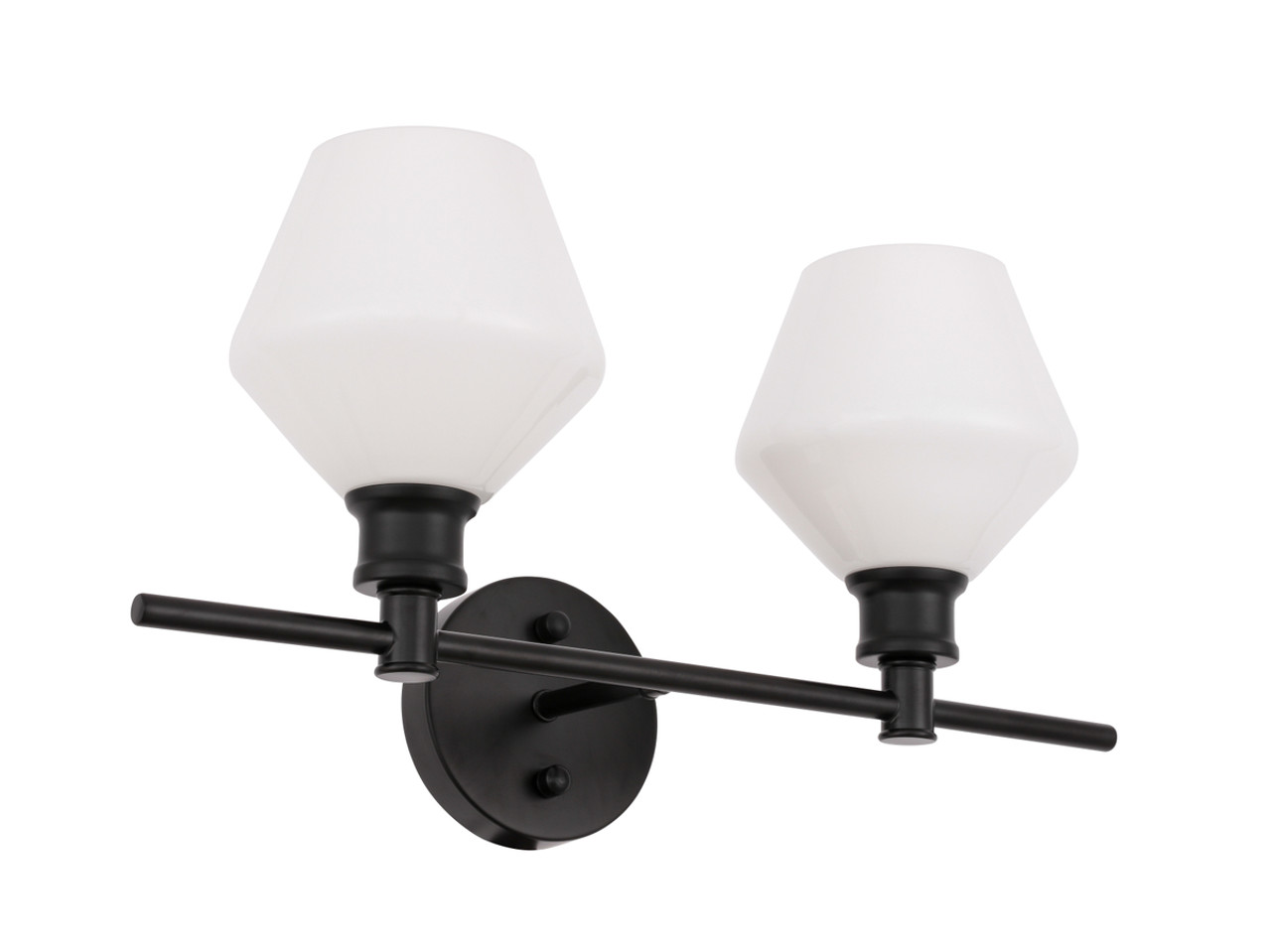 Living District LD2313BK Gene 2 light Black and Frosted white glass Wall sconce