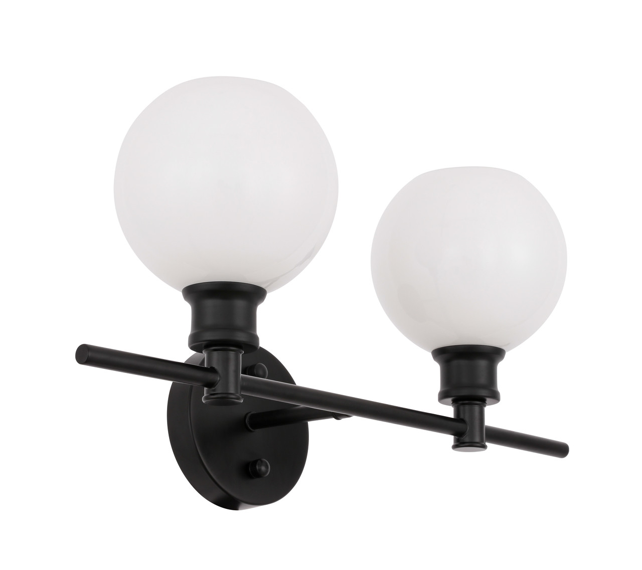 Living District LD2315BK Collier 2 light Black and Frosted white glass Wall sconce