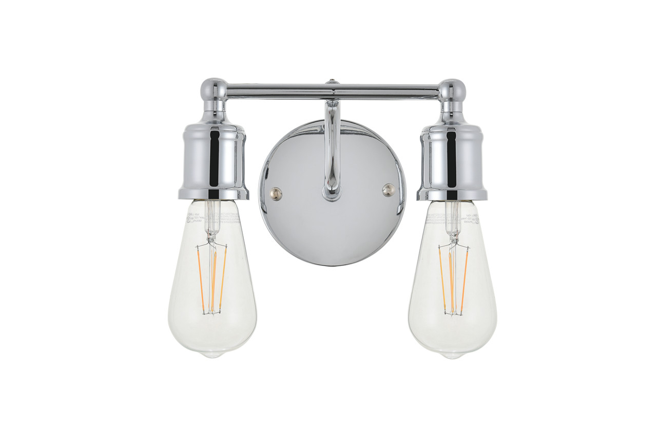 Living District LD4028W9C Serif 2 light chrome Wall Sconce