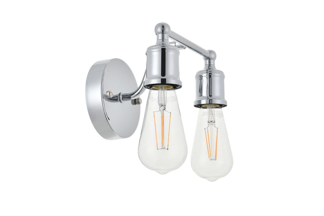 Living District LD4028W9C Serif 2 light chrome Wall Sconce