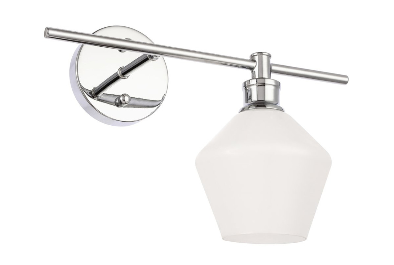 Living District LD2301C Gene 1 light Chrome and Frosted white glass right Wall sconce