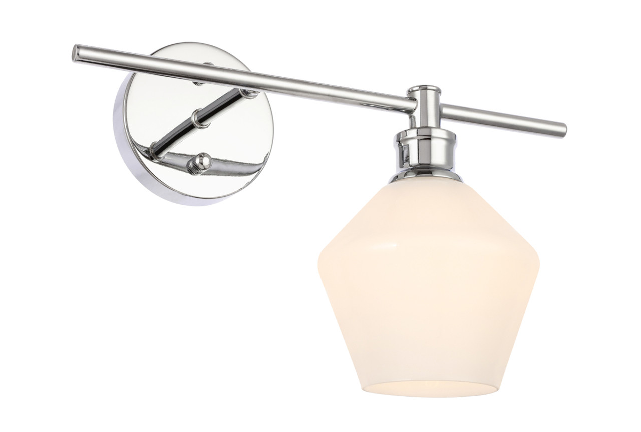 Living District LD2301C Gene 1 light Chrome and Frosted white glass right Wall sconce