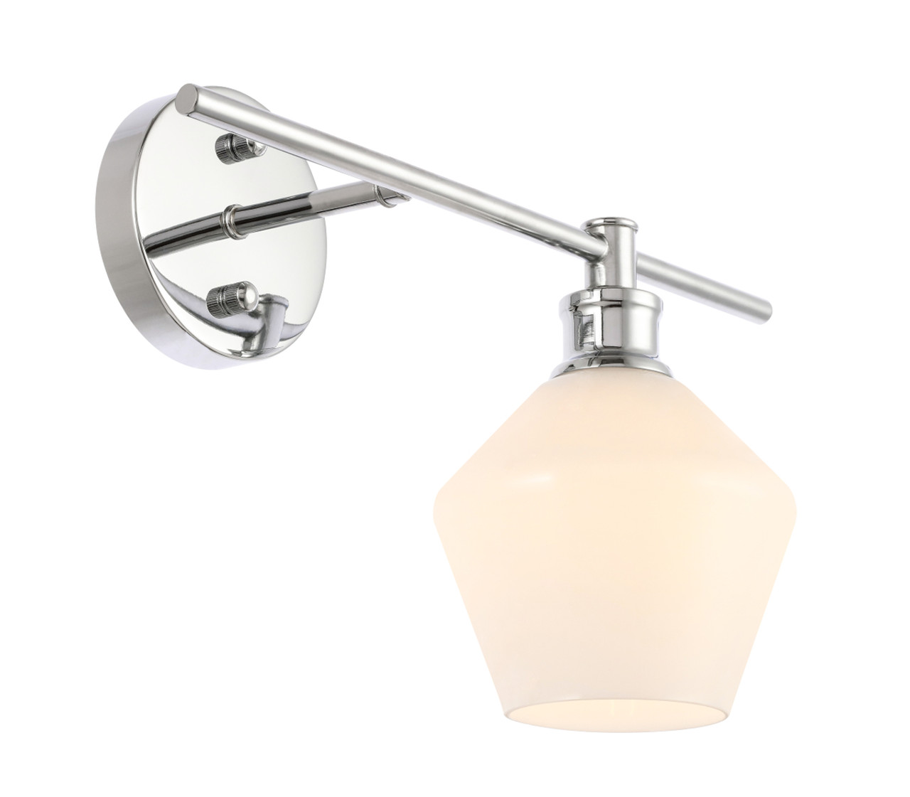 Living District LD2301C Gene 1 light Chrome and Frosted white glass right Wall sconce