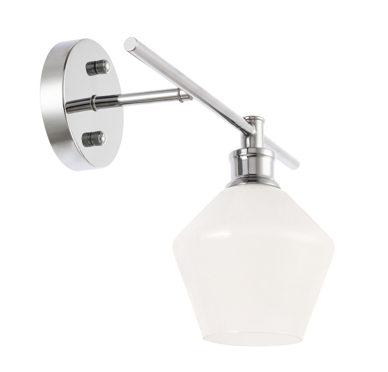 Living District LD2301C Gene 1 light Chrome and Frosted white glass right Wall sconce