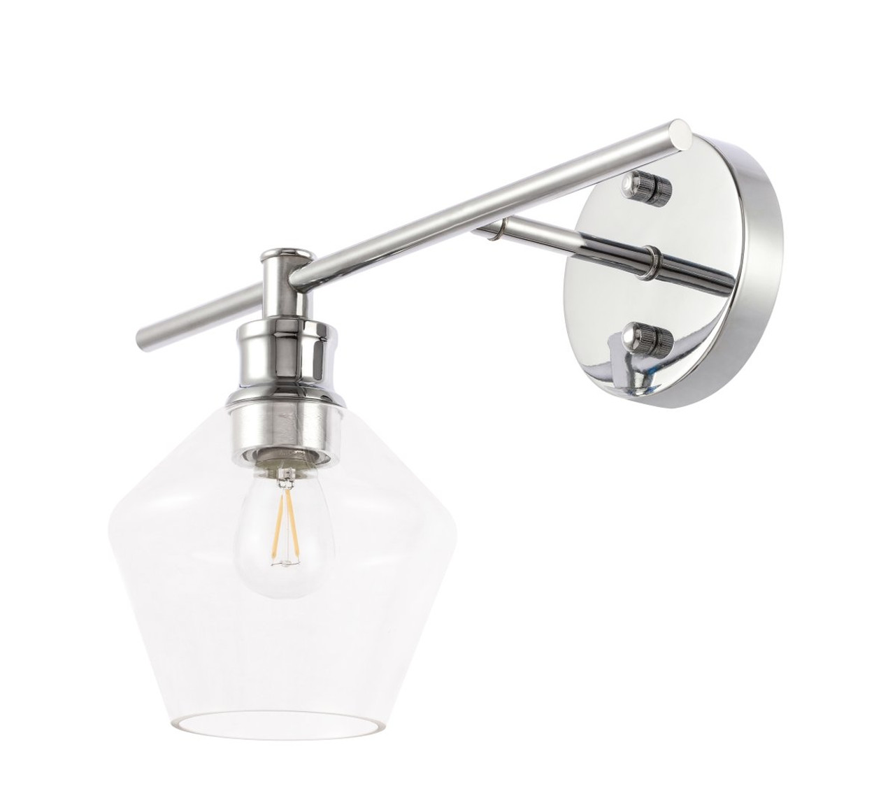 Living District LD2304C Gene 1 light Chrome and Clear glass left Wall sconce