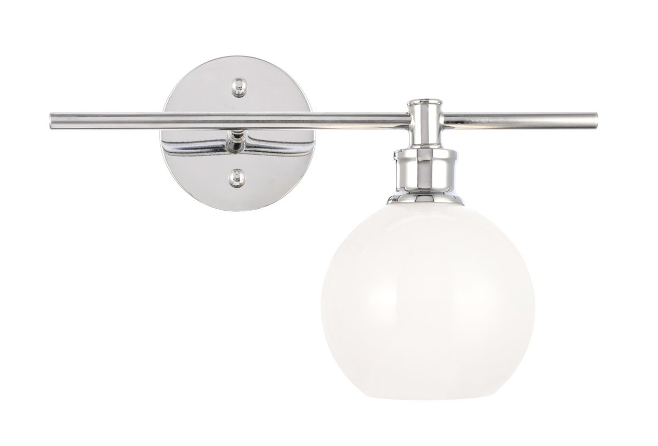 Living District LD2303C Collier 1 light Chrome and Frosted white glass right Wall sconce