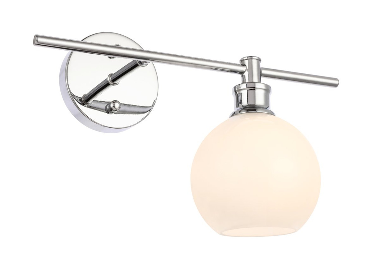 Living District LD2303C Collier 1 light Chrome and Frosted white glass right Wall sconce