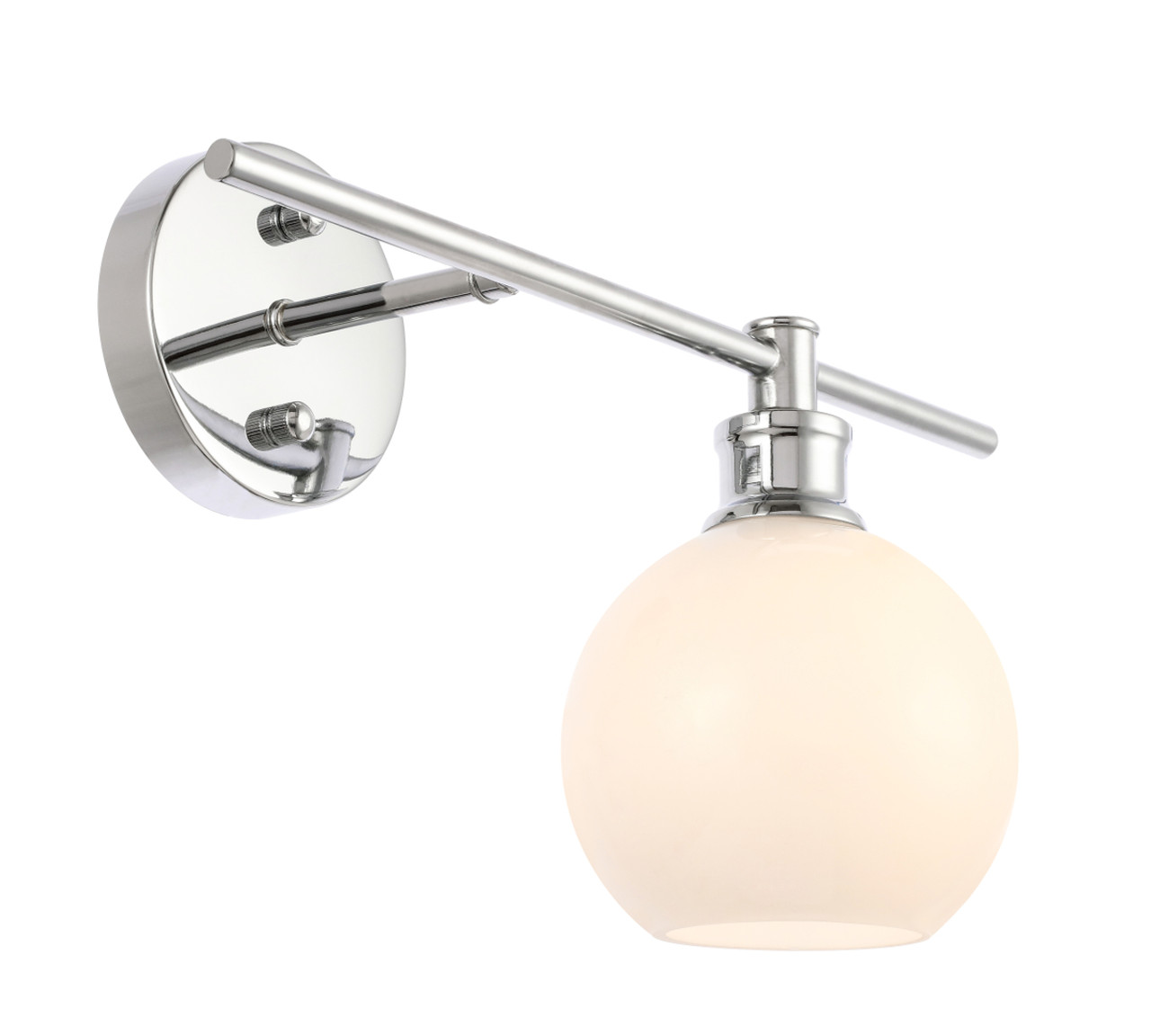 Living District LD2303C Collier 1 light Chrome and Frosted white glass right Wall sconce