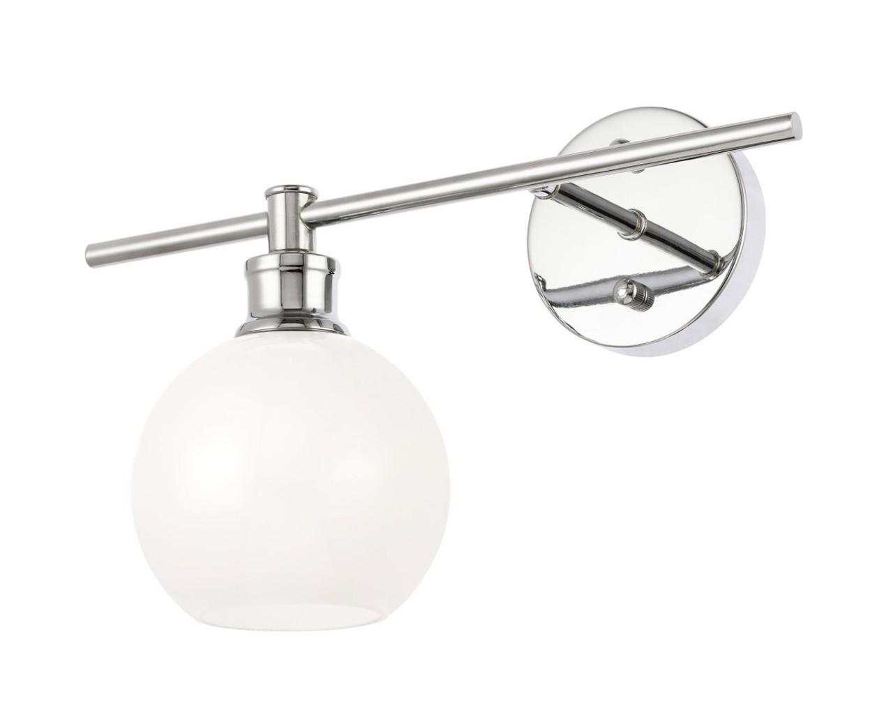 Living District LD2307C Collier 1 light Chrome and Frosted white glass left Wall sconce