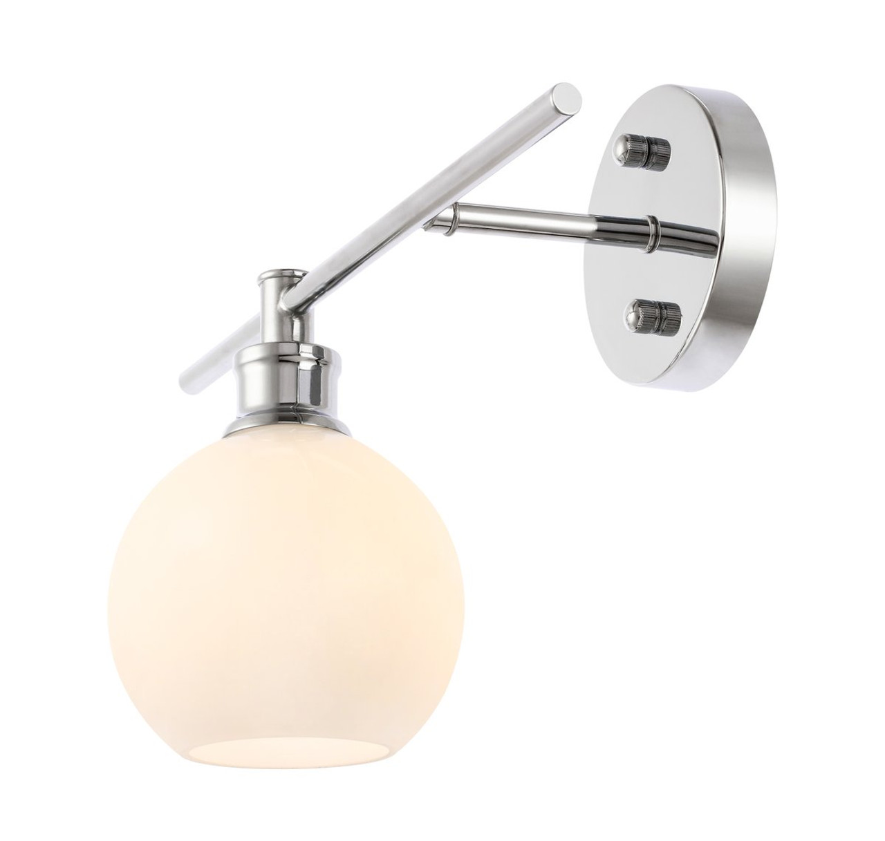 Living District LD2307C Collier 1 light Chrome and Frosted white glass left Wall sconce