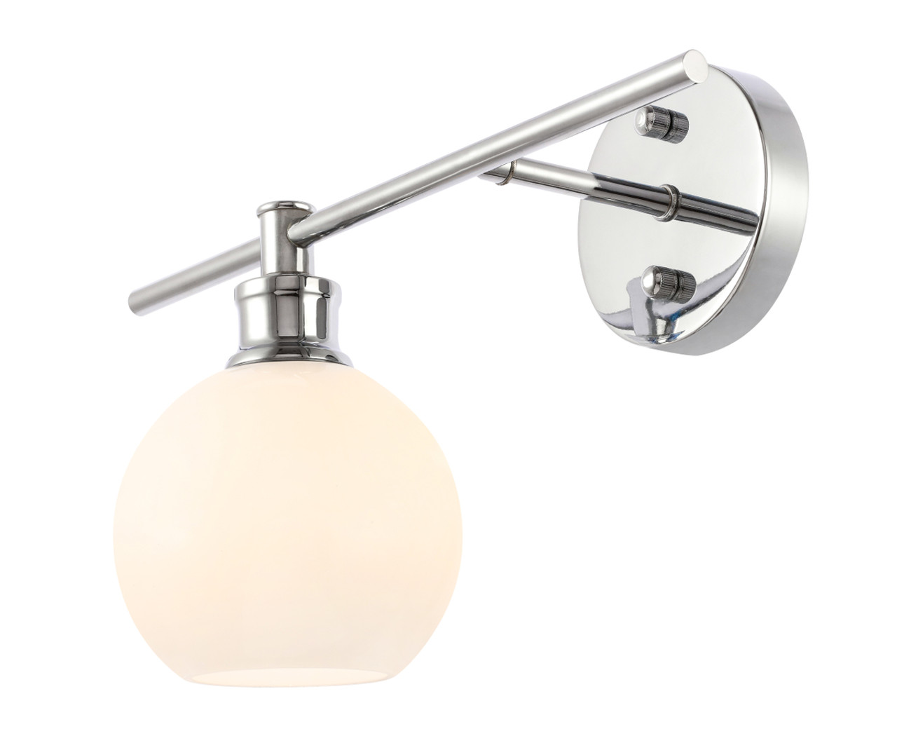 Living District LD2307C Collier 1 light Chrome and Frosted white glass left Wall sconce