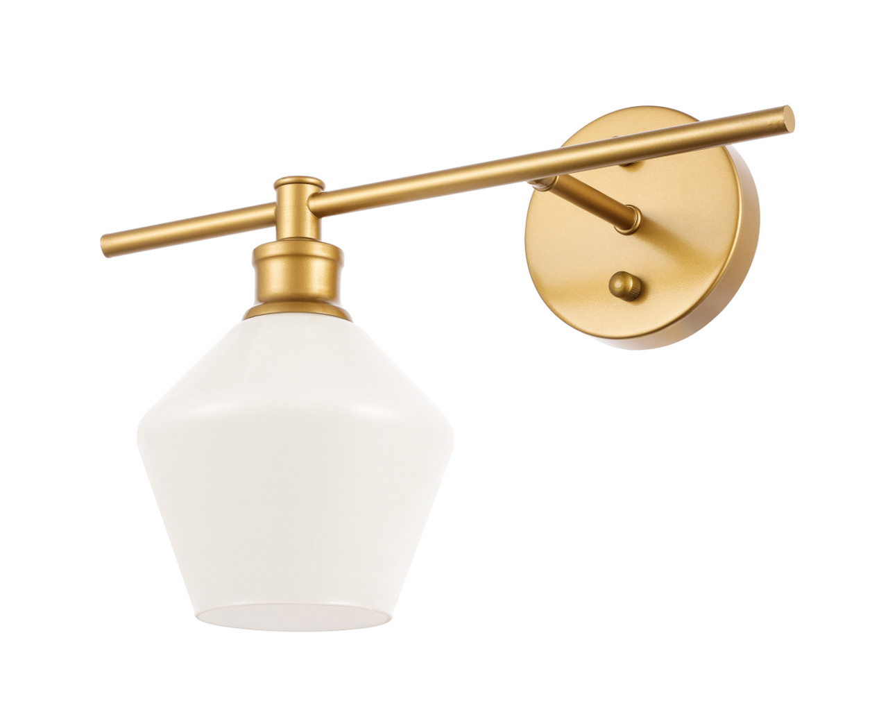 Living District LD2305BR Gene 1 light Brass and Frosted white glass left Wall sconce