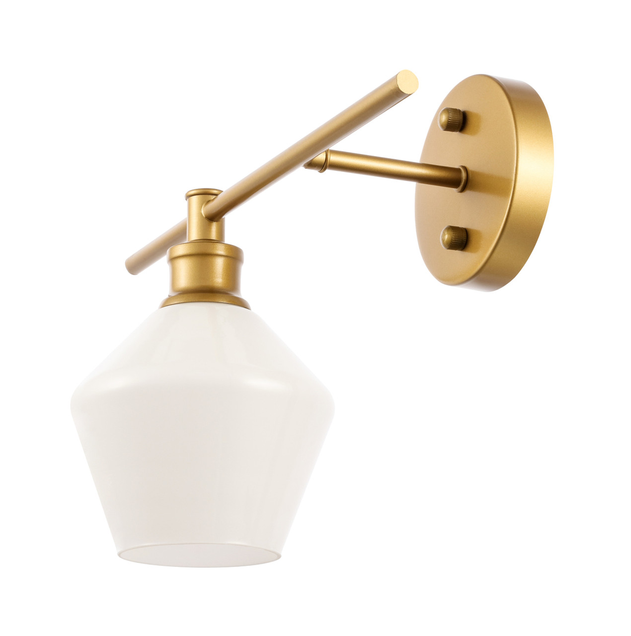 Living District LD2305BR Gene 1 light Brass and Frosted white glass left Wall sconce