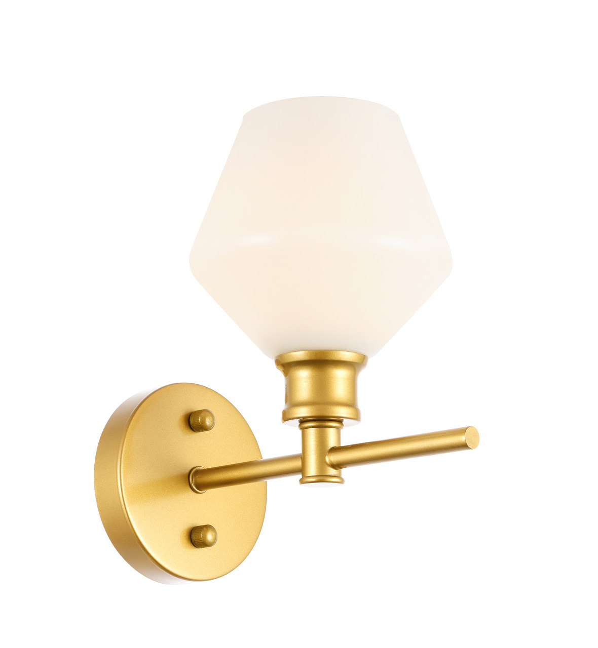 Living District LD2309BR Gene 1 light Brass and Frosted white glass Wall sconce