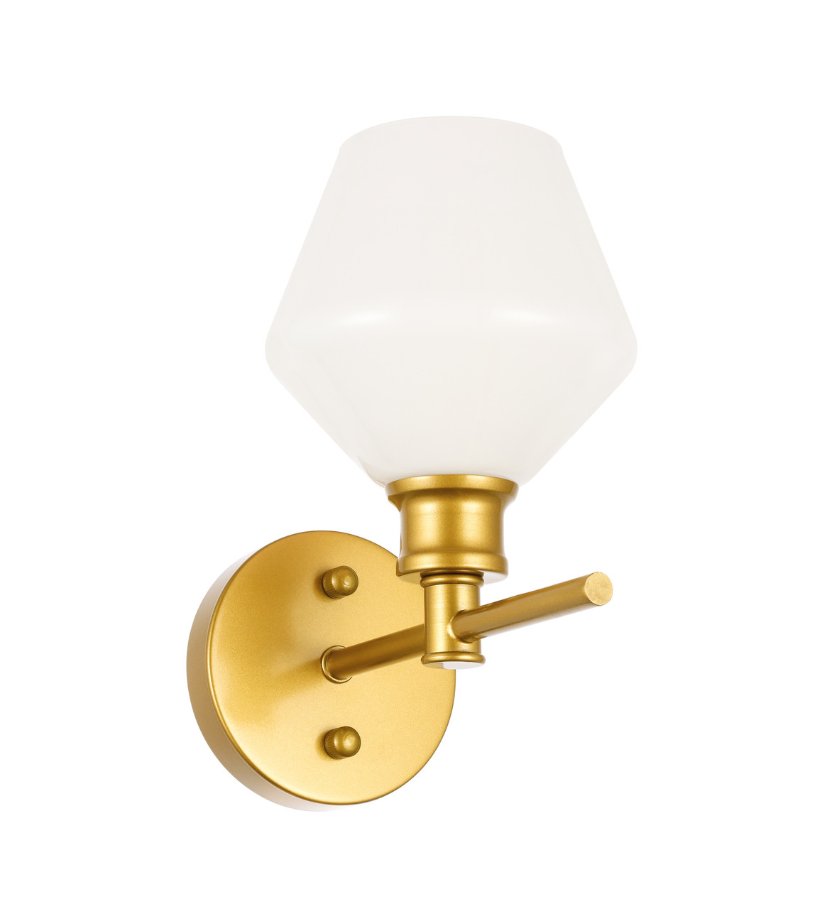 Living District LD2309BR Gene 1 light Brass and Frosted white glass Wall sconce