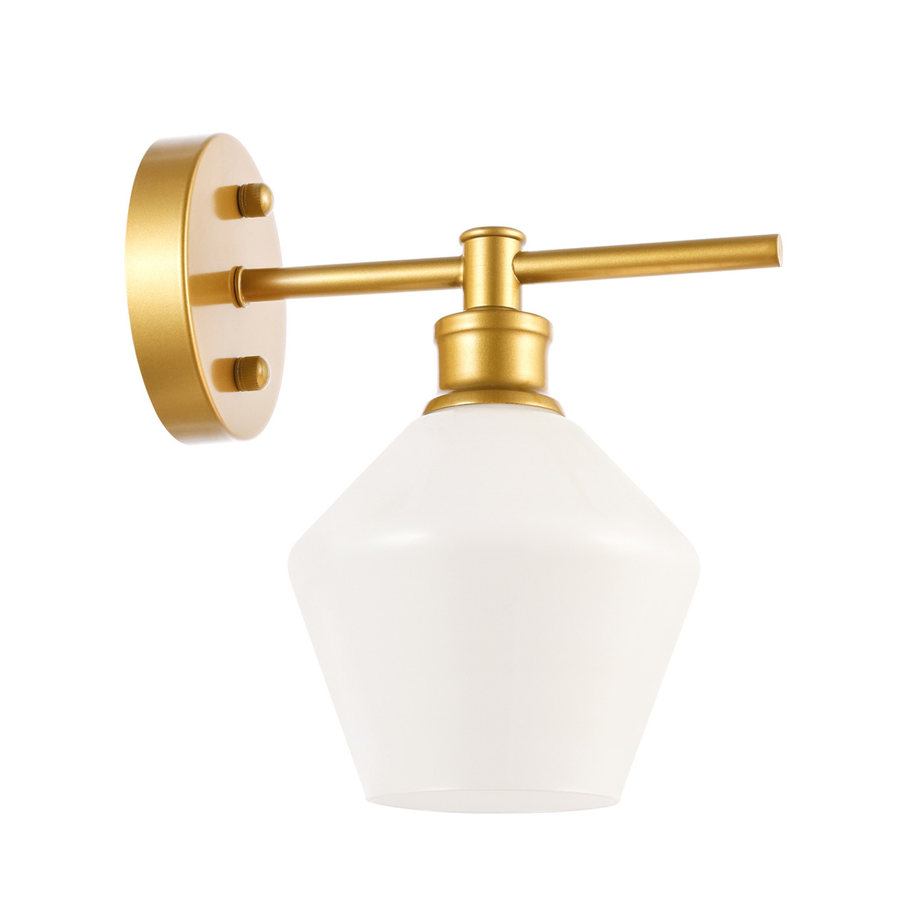 Living District LD2309BR Gene 1 light Brass and Frosted white glass Wall sconce