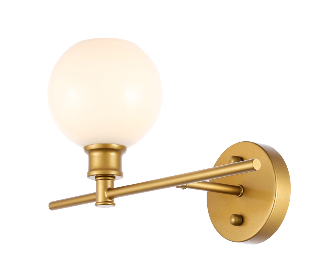 Living District LD2303BR Collier 1 light Brass and Frosted white glass right Wall sconce