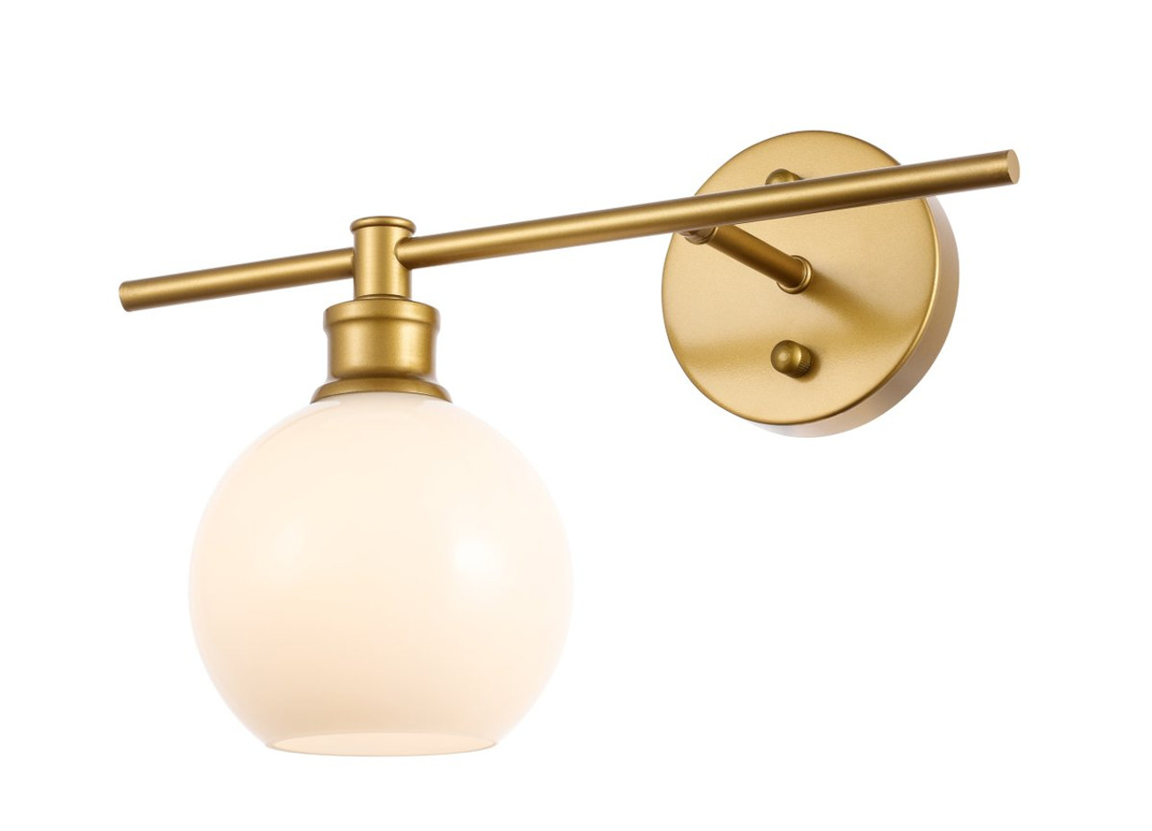 Living District LD2307BR Collier 1 light Brass and Frosted white glass left Wall sconce