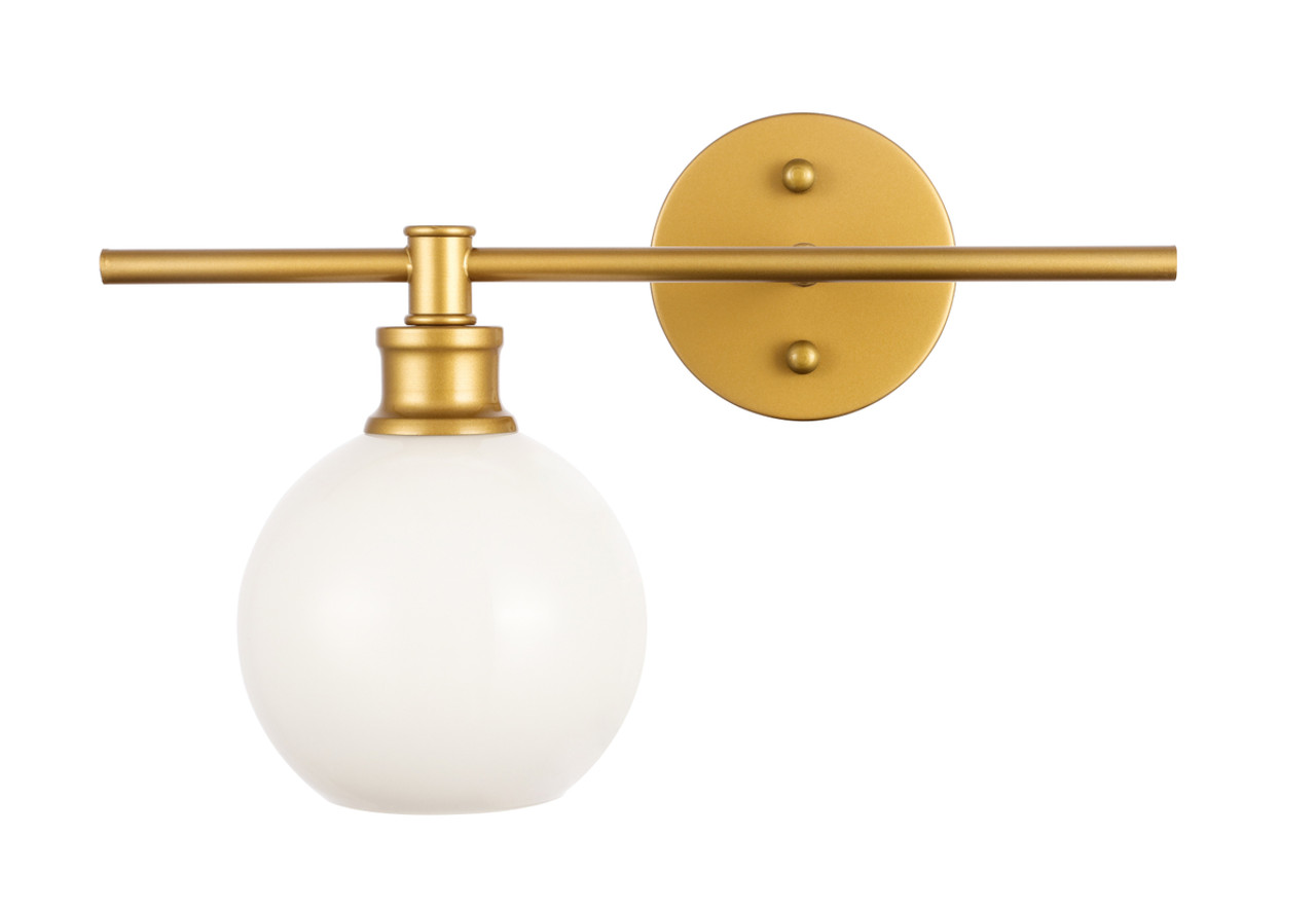 Living District LD2307BR Collier 1 light Brass and Frosted white glass left Wall sconce