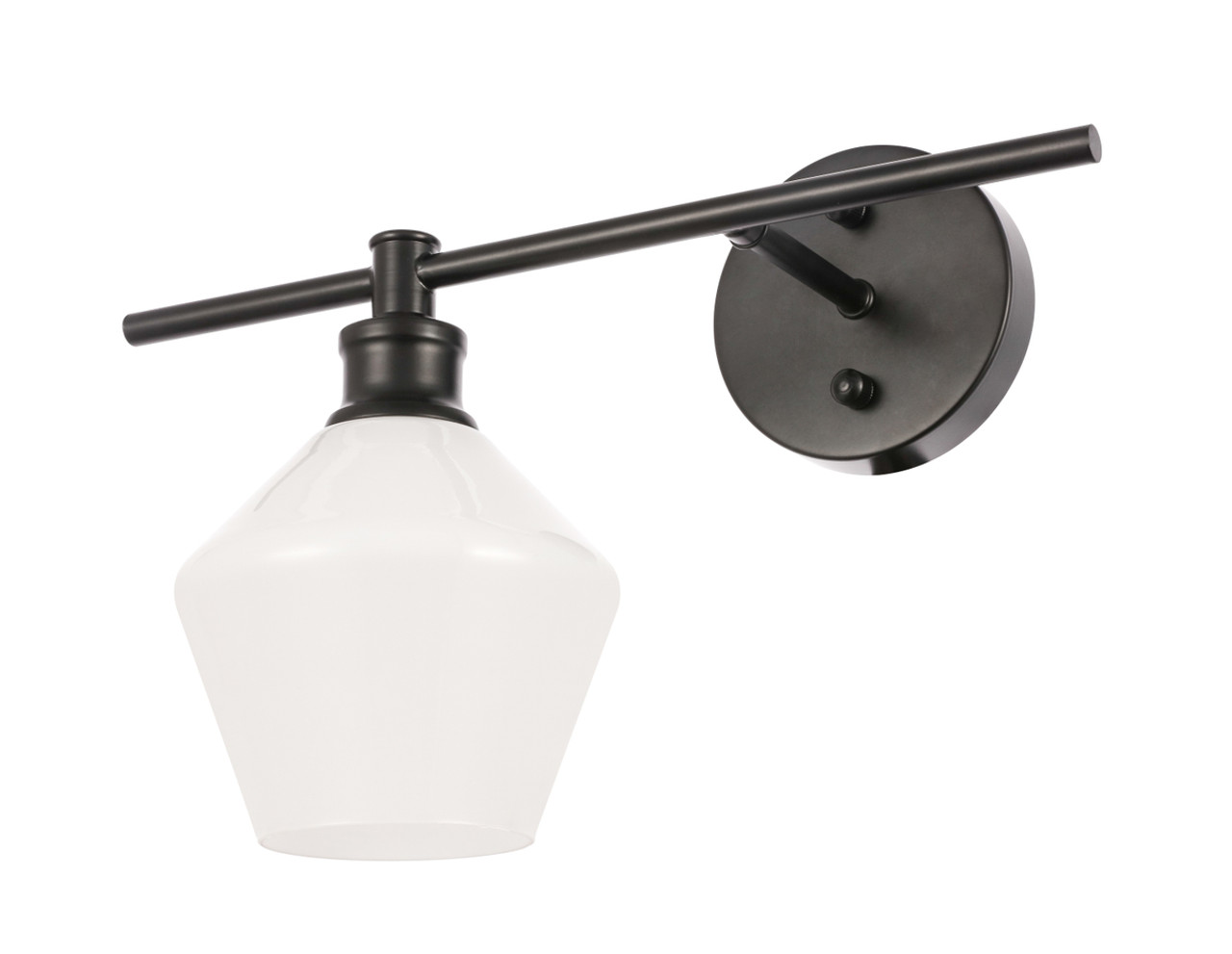 Living District LD2305BK Gene 1 light Black and Frosted white glass left Wall sconce