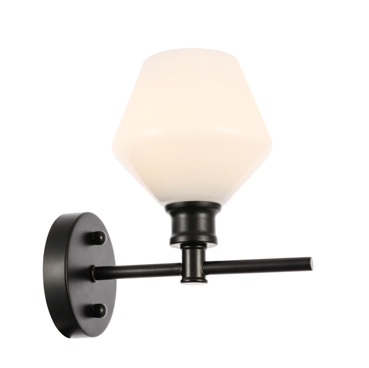 Living District LD2309BK Gene 1 light Black and Frosted white glass Wall sconce