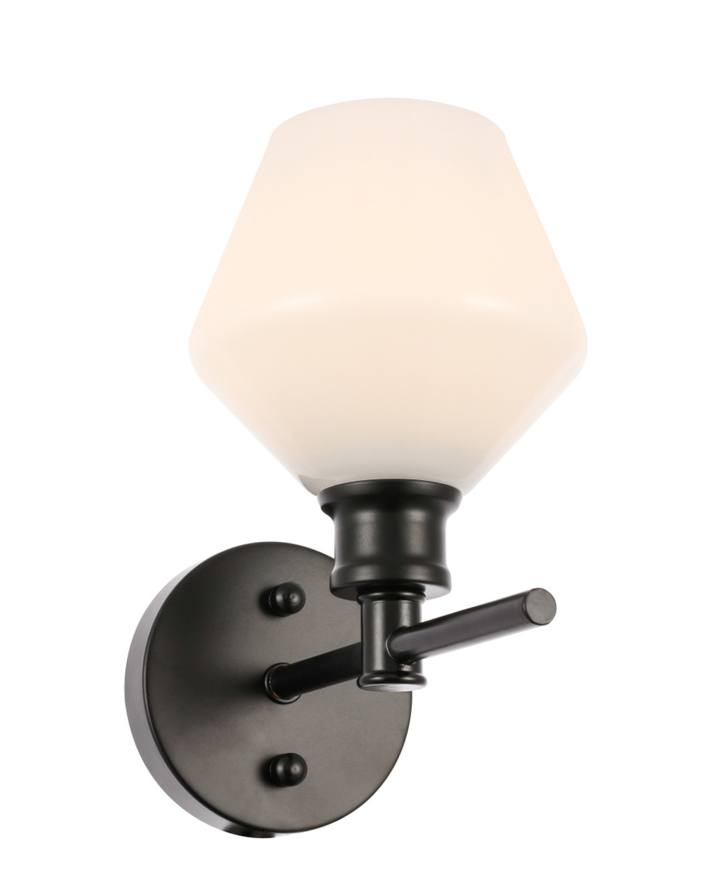 Living District LD2309BK Gene 1 light Black and Frosted white glass Wall sconce