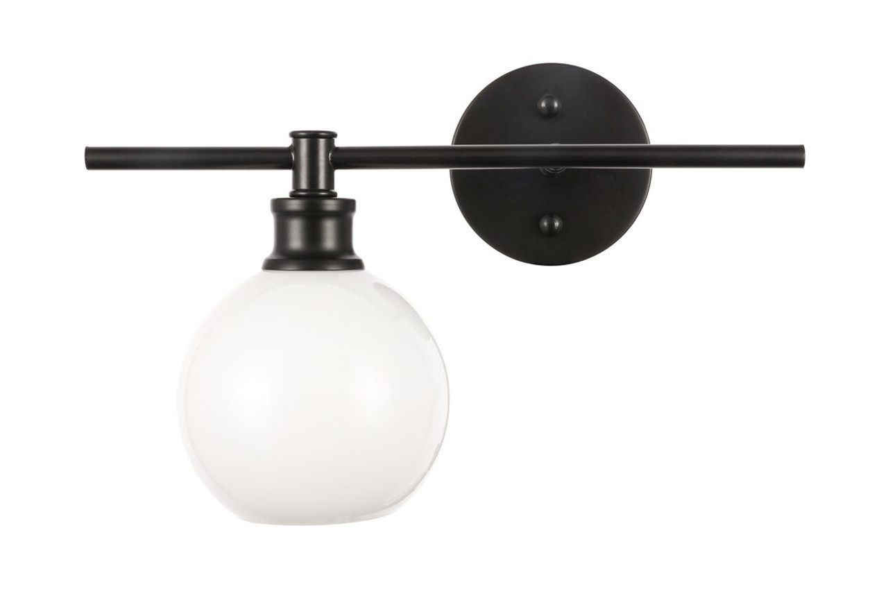 Living District LD2307BK Collier 1 light Black and Frosted white glass left Wall sconce