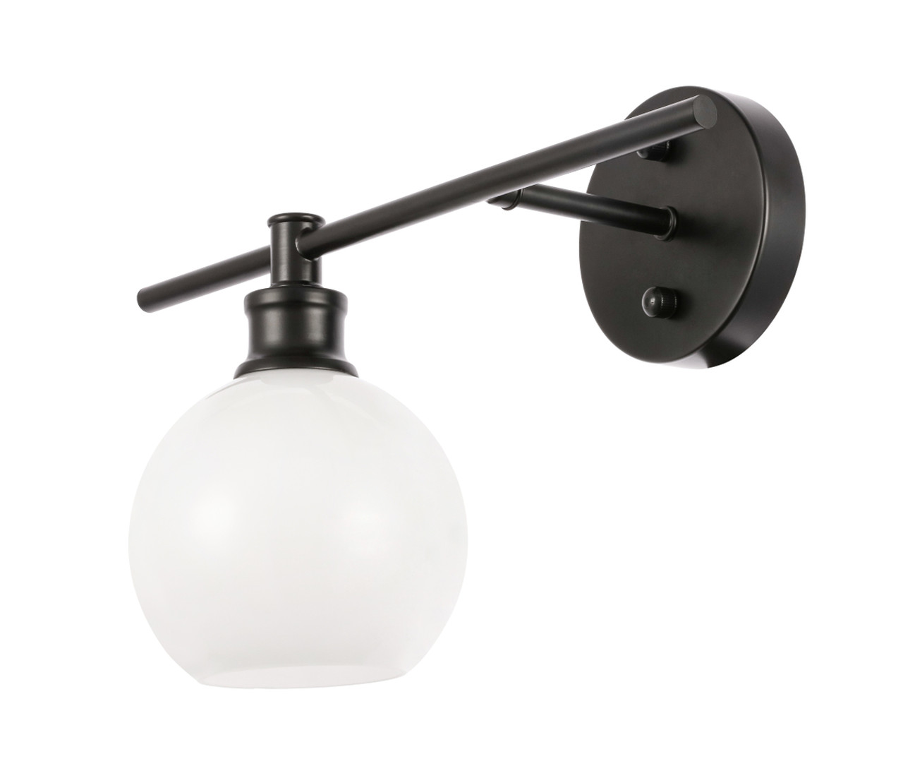 Living District LD2307BK Collier 1 light Black and Frosted white glass left Wall sconce