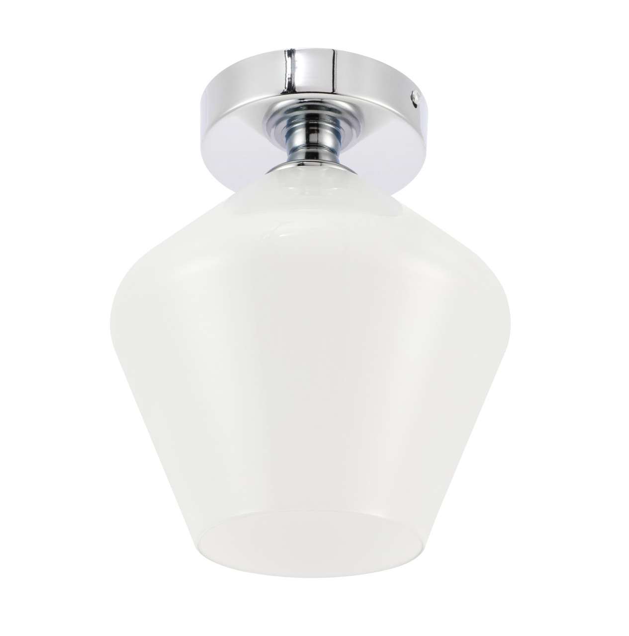 Living District LD2255C Gene 1 light Chrome and Frosted white glass Flush mount